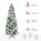 6ft Snow Flocked Artificial Christmas Tree – Slim Pencil Shape | Realistic Holiday Décor | Flame-Retardant PVC with Sturdy Metal Stand | Full & Fluffy Snowy Christmas Tree for Home, Office & Parties - Mode Blend
