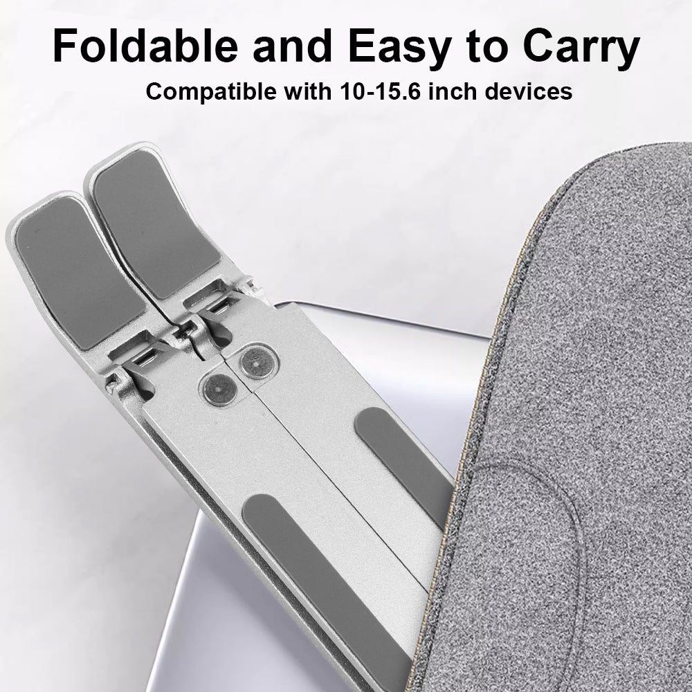 Mode Blend Laptop Stand Aluminum Alloy, Foldable & Lightweight, Adjustable 7 Angles (15°-45°), Ergonomic & Anti-Slip, Heat Dissipation, Supports 10"-15.6" Laptops up to 40 lbs, Perfect for Office, Home, Travel & Study