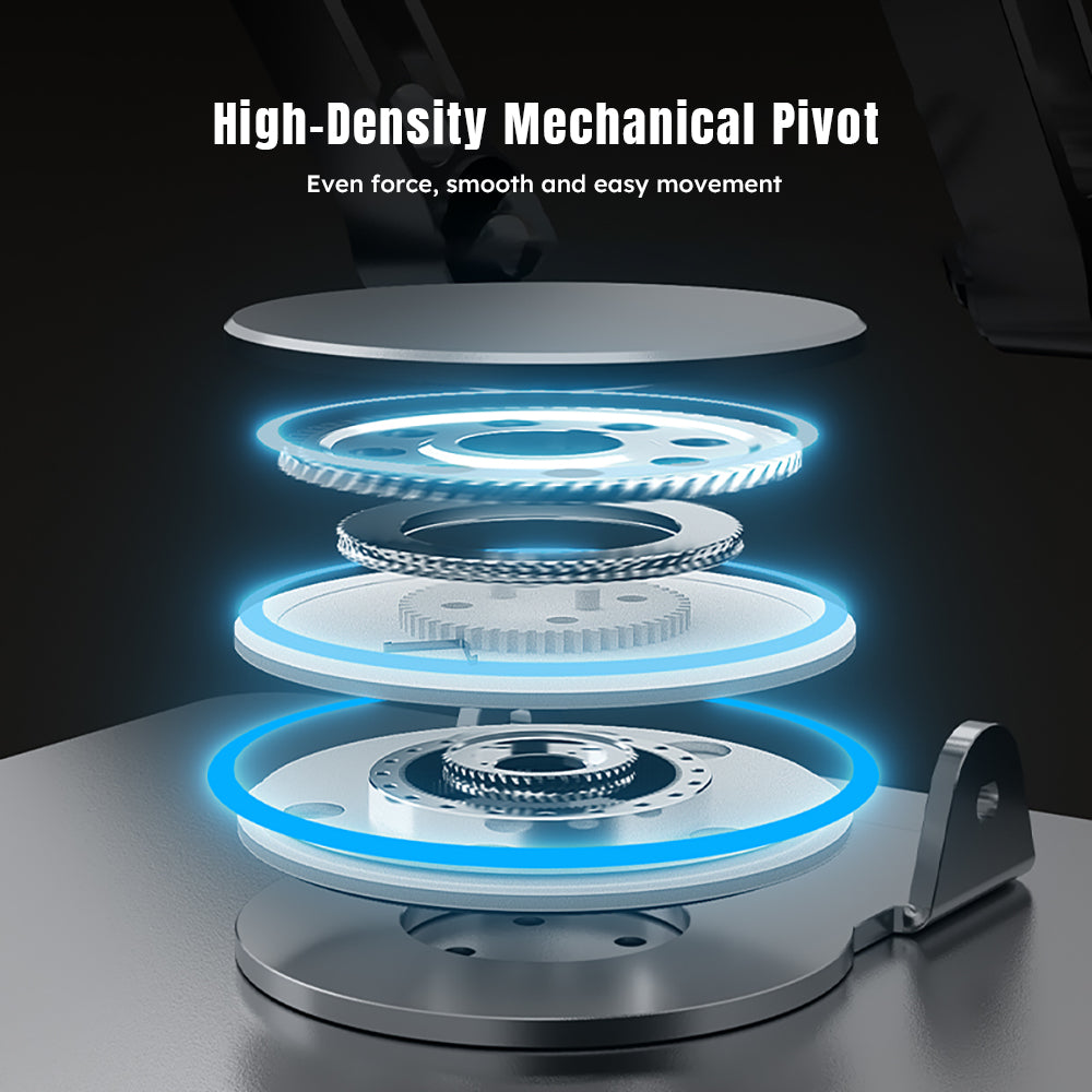 Mode Blend Adjustable Laptop Stand with 360° Rotating Base, Ergonomic Foldable Computer Stand for Desk, Compatible with Laptops/Tablets 11-17.3 Inches, Black and Grey - Mode Blend