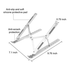 Mode Blend Laptop Stand Aluminum Alloy, Foldable & Lightweight, Adjustable 7 Angles (15°-45°), Ergonomic & Anti-Slip, Heat Dissipation, Supports 10"-15.6" Laptops up to 40 lbs, Perfect for Office, Home, Travel & Study
