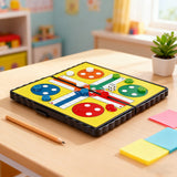 Magnetic Ludo Board Game for Kids  Folding Travel Game with Dice, Portable Storage & Beginner Friendly Design