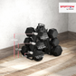 Cast Iron Dumbbell Set with Rubber Coating, Non‑Slip Handles and 4–8 kg Weights with Storage Rack – Black