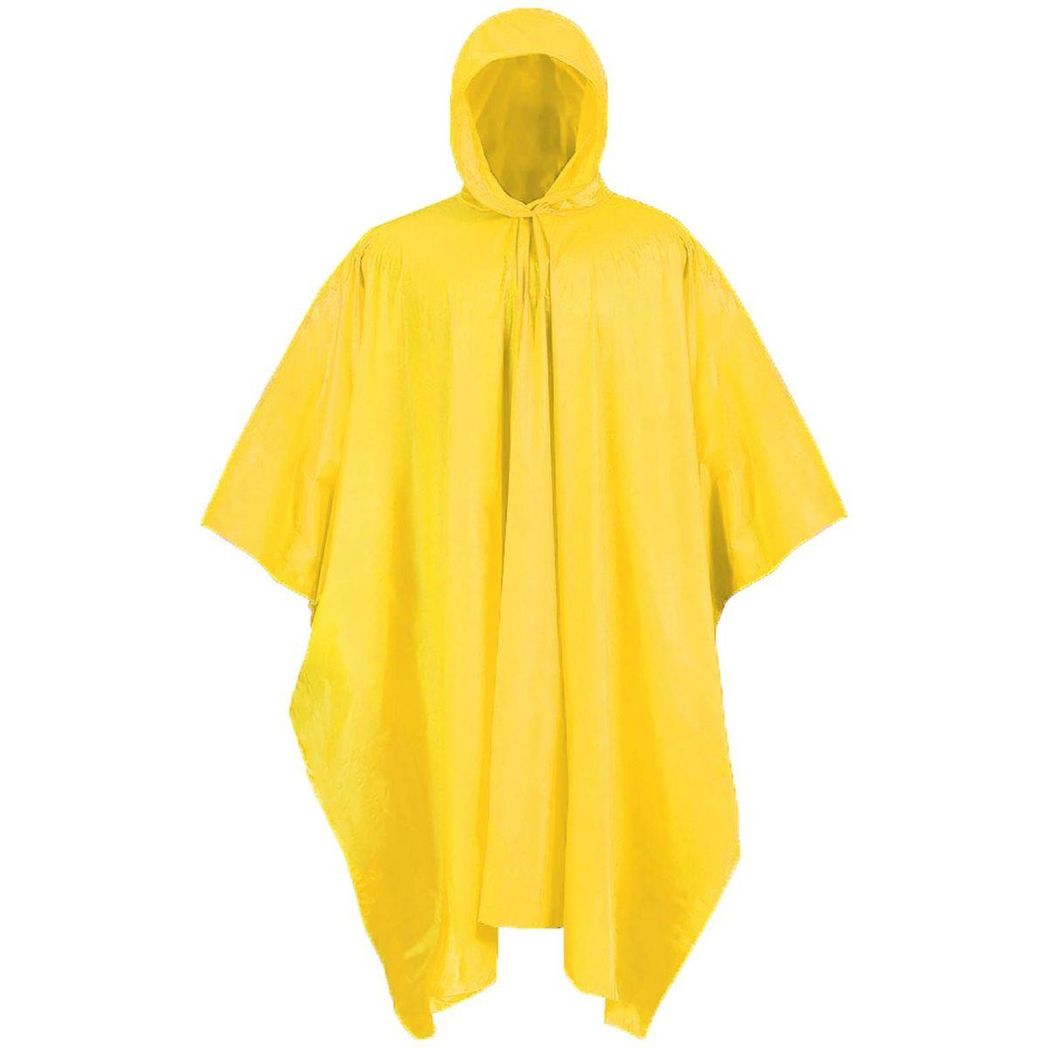 Lightweight PVC Emergency Unisex Waterproof Rain Poncho Random Colours Blue, Red or Yellow