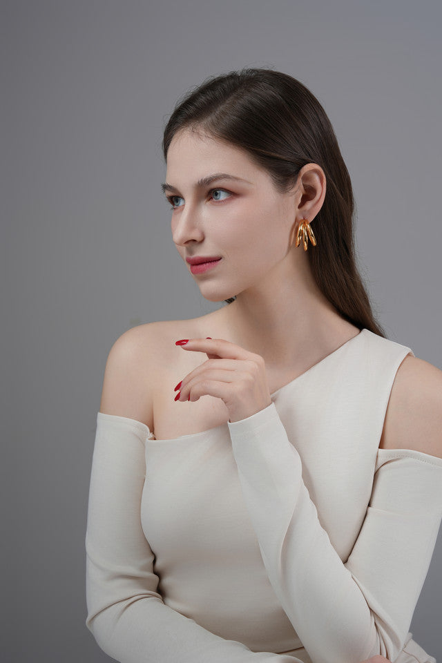 S925 Silver Needle Metal Triple Circle Earrings ,Elegant & Hypoallergenic Jewelry for Women