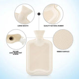 Luxury Ribbed Hot Water Bottle with Soft Fluffy Cover – 2L Large Capacity for Pain Relief, Full Body Warmth & Winter Comfort - Mode Blend