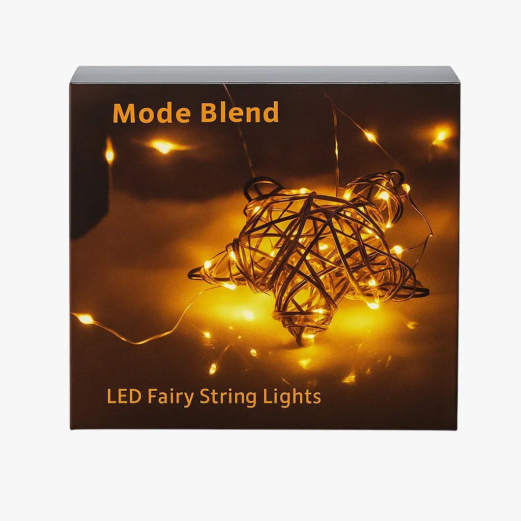 LED Copper Wire String Lights Mini 3AA Battery Operated/Powered Copper Wire LED Firefly Lights for Bedroom Decoration Wedding Home Christmas Parties Holiday (White, 5M - 50LED) [Energy Class A] - Mode Blend