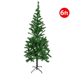 6ft Artificial Christmas Tree Realistic Indoor Holiday Decor with Sturdy Metal Stand