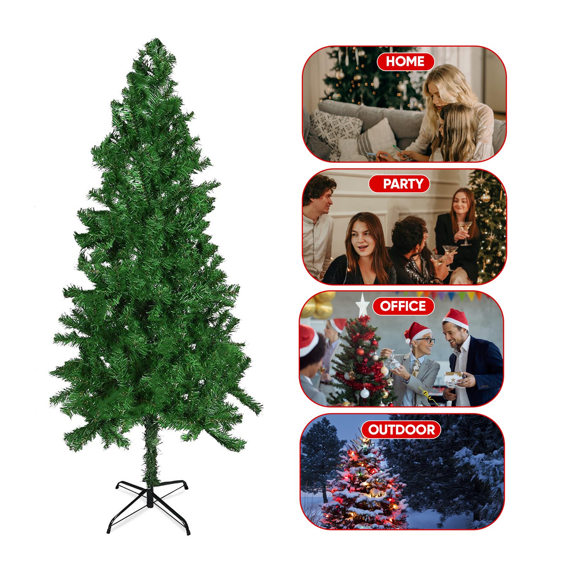 6ft Artificial Christmas Tree Realistic Indoor Holiday Decor with Sturdy Metal Stand