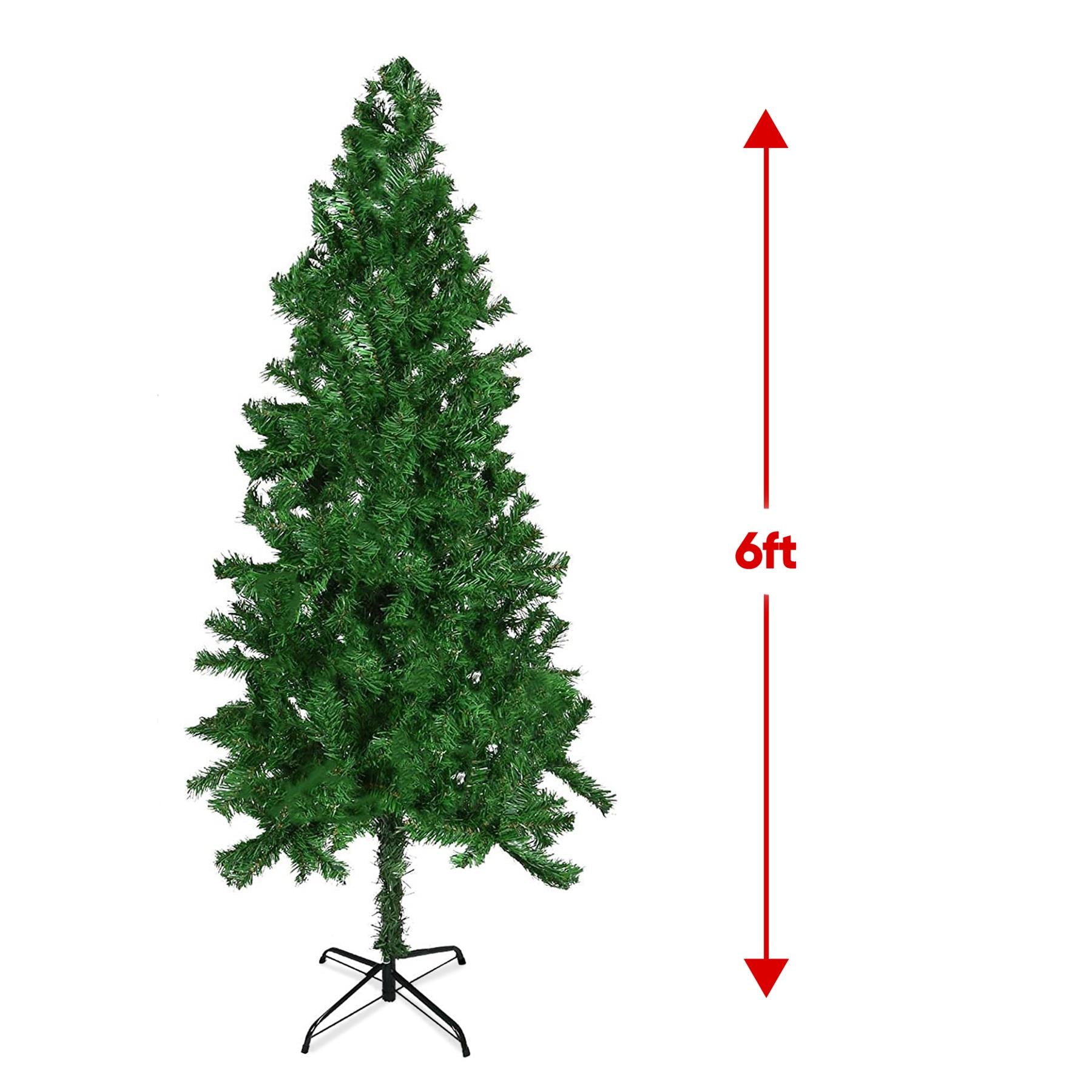 6ft Artificial Christmas Tree Realistic Indoor Holiday Decor with Sturdy Metal Stand