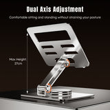 Foldable and height-adjustable laptop stand for ergonomic work setup