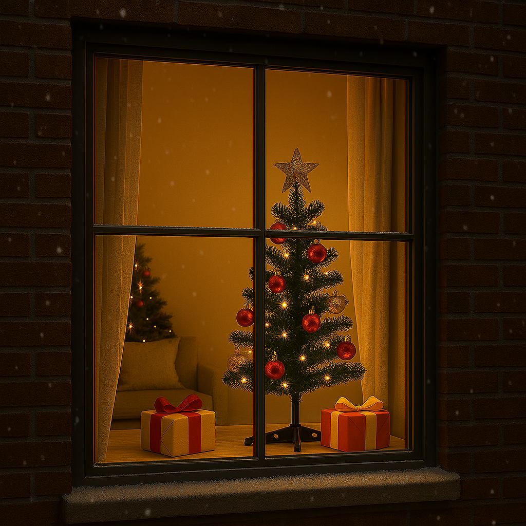 2ft Artificial Christmas Tree with Metal Stand – Compact Tabletop Holiday Xmas Decor for Home, Office & Indoor Festive Display