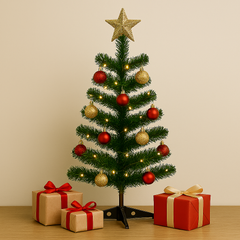 2ft Artificial Christmas Tree – Compact Indoor Holiday Decor with Metal Stand