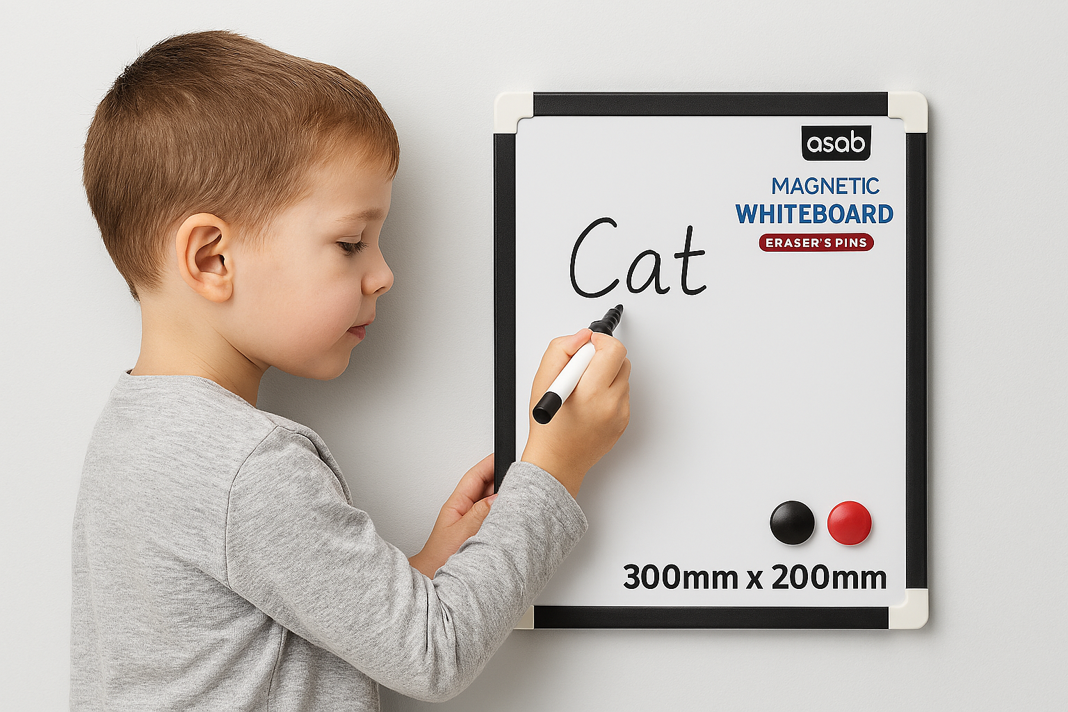 A4 Magnetic Dry Wipe Whiteboard with Pen, Eraser & Magnets – Portable Message Board for Home, Office & Kids Learning