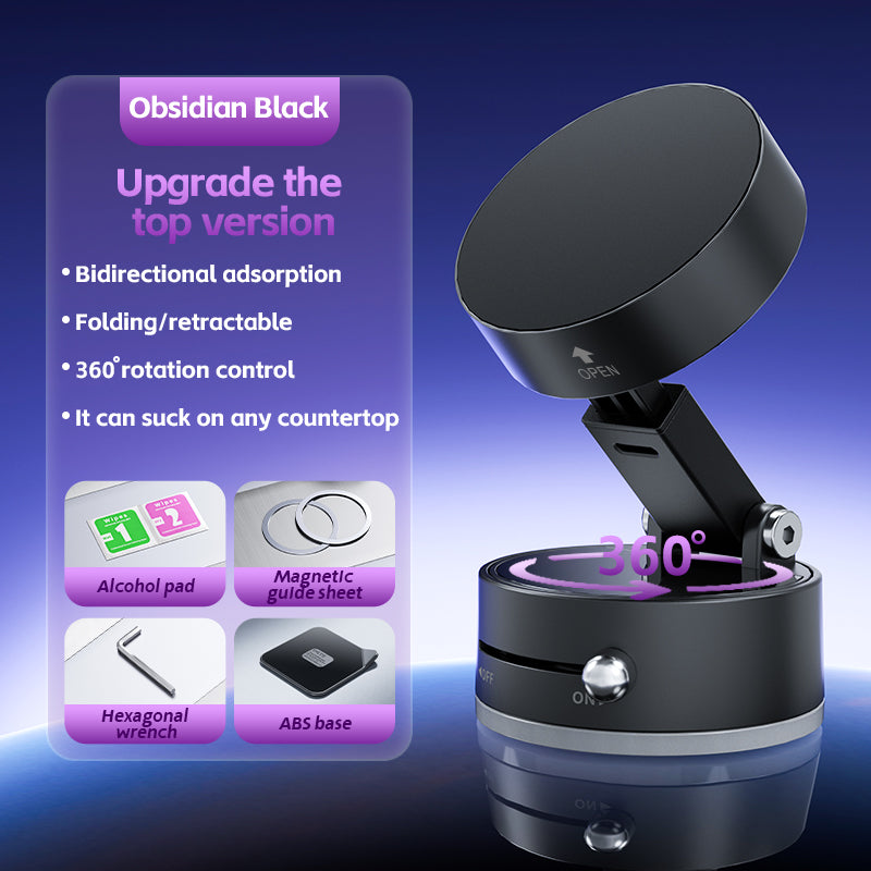 Mode Blend Magnetic Suction Foldable Portable 2025 Vacuum Magnetic Phone Holder for Car, Gym, and Shower Available in Black, Gray, and White