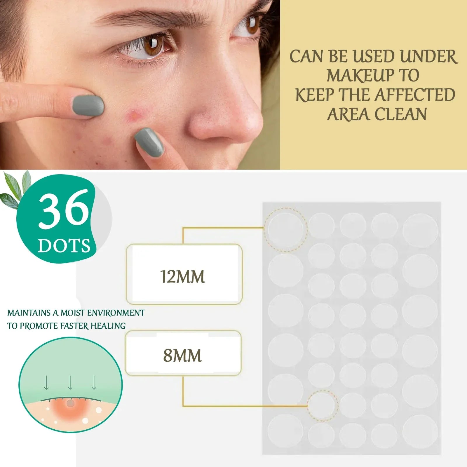 Acne Patches - Pack of 36 Translucent Hydrocolloid Pimple Patch Spot Treatment Stickers for Face and Body - Fast-Acting & Cruelty Free Skin Care - Mode Blend