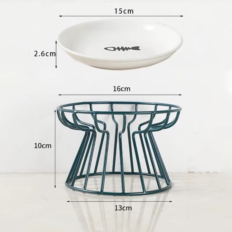 Modern Nordic-style pet dish with raised stand, suitable for small dogs and cats