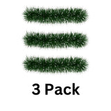 Snow-Tipped Green Christmas Tinsel – 2m | Classic 6-Ply Christmas Tree & Home Decoration - Mode Blend