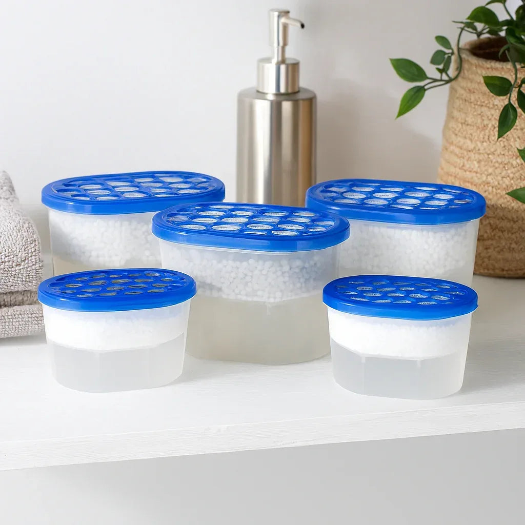 5 Pack Interior Dehumidifier – Powerful Damp & Moisture Absorber | Mould & Mildew Remover | Home, Wardrobe, Bathroom, Kitchen, Car & Caravan Freshness Trap - Mode Blend