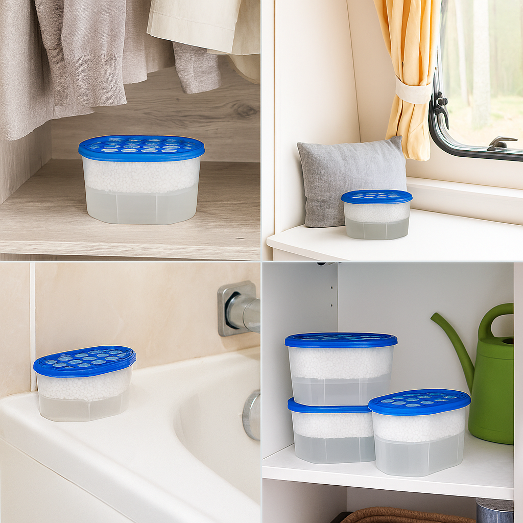 5 Pack Interior Dehumidifier – Powerful Damp & Moisture Absorber | Mould & Mildew Remover | Home, Wardrobe, Bathroom, Kitchen, Car & Caravan Freshness Trap