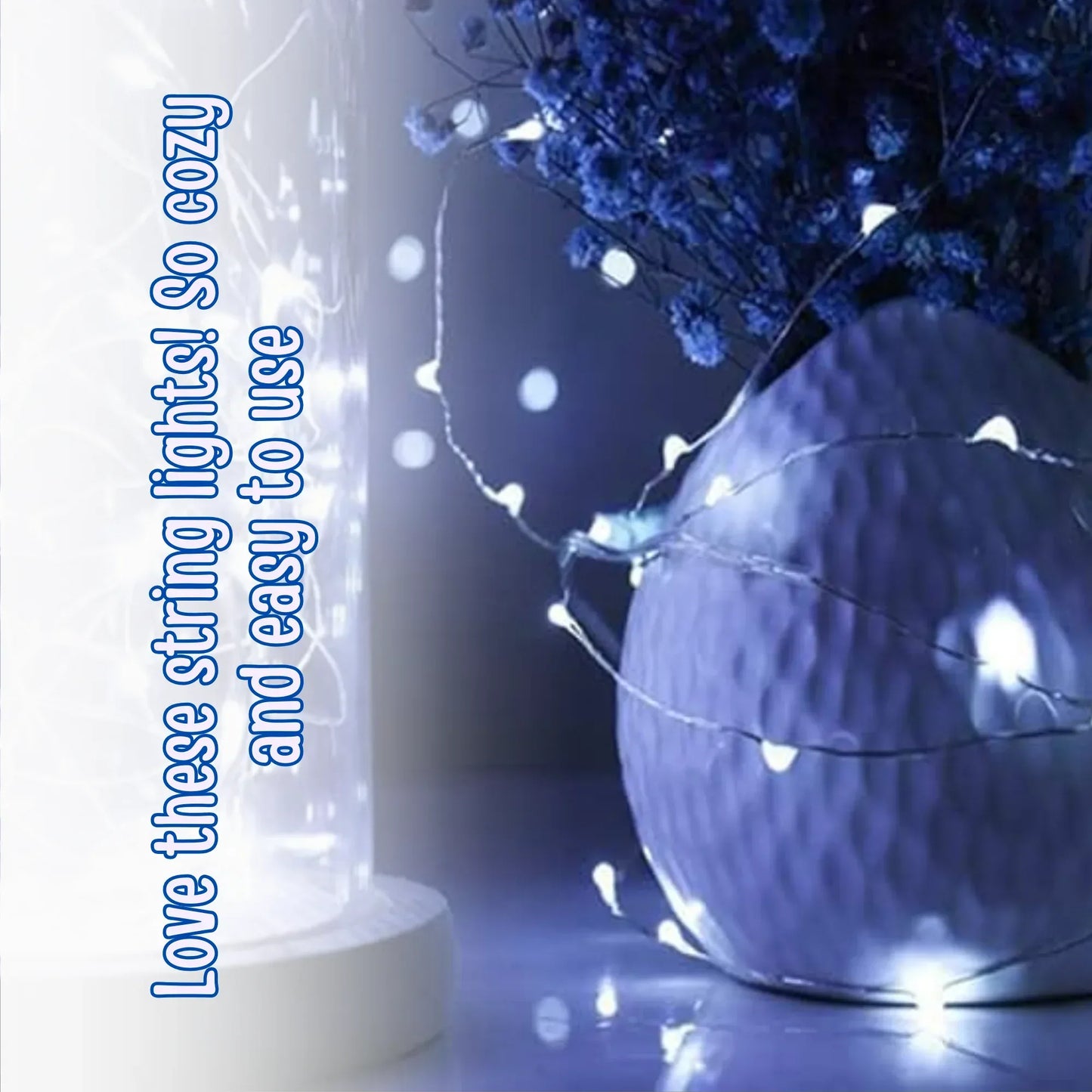 LED Copper Wire String Lights Mini 3AA Battery Operated/Powered Copper Wire LED Firefly Lights for Bedroom Decoration Wedding Home Christmas Parties Holiday (White, 5M - 50LED) [Energy Class A] - Mode Blend