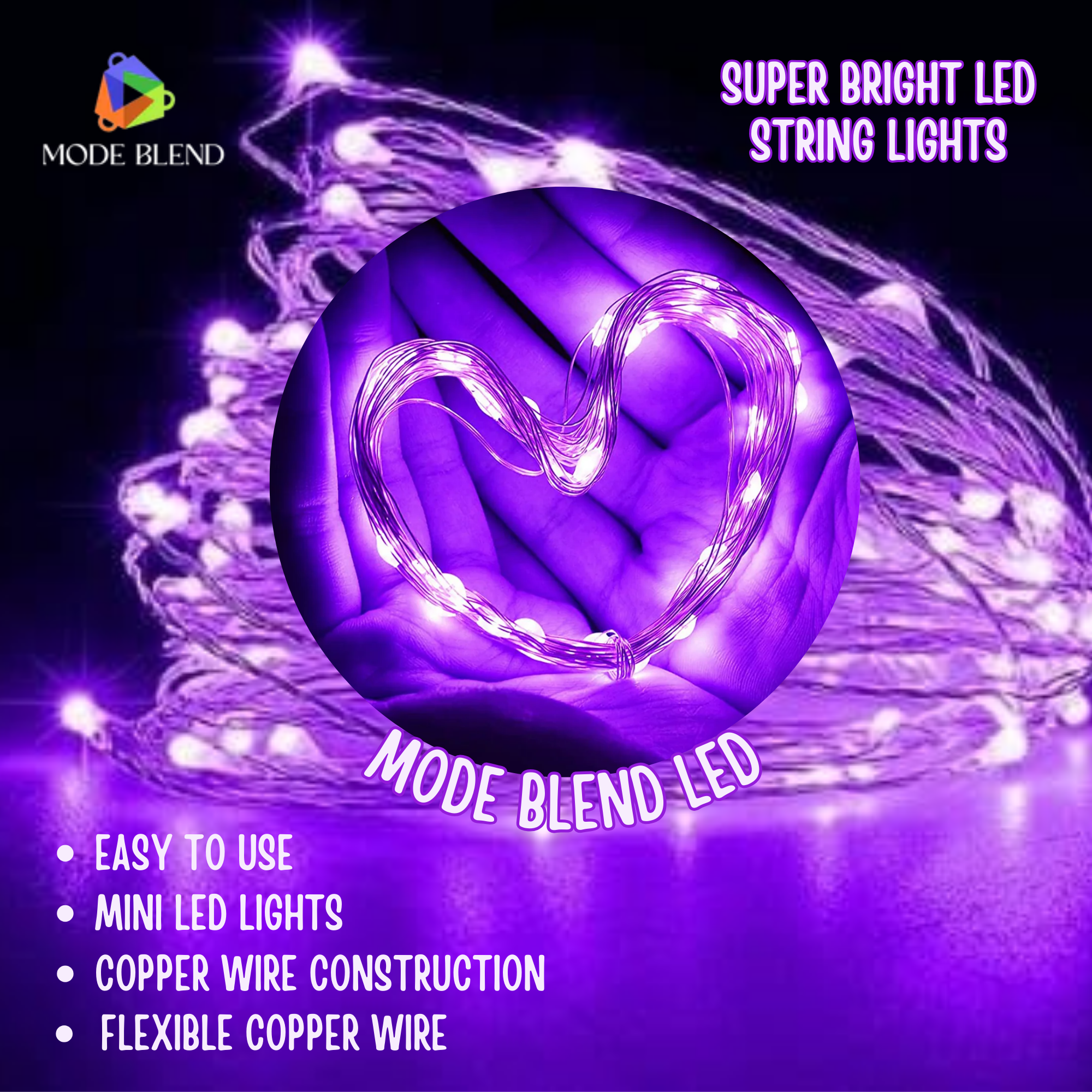 15M LED Fairy Lights, Multi-Color, Waterproof for Festive & Home Decor