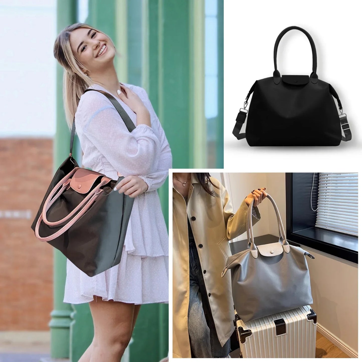 Mode Blend Waterproof Travel Shoulder Bag Stylish, Lightweight & Spacious with Free Bonus Tote - Mode Blend