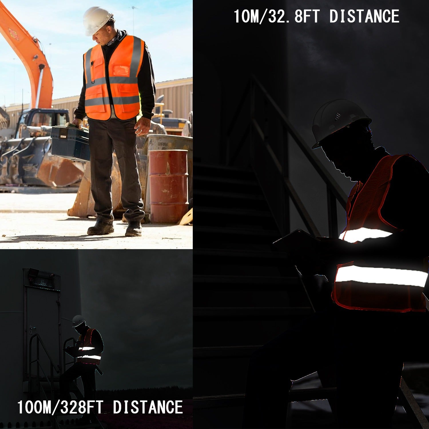 Close-up of Mode Blend reflective vest's durable fabric and high-quality stitching