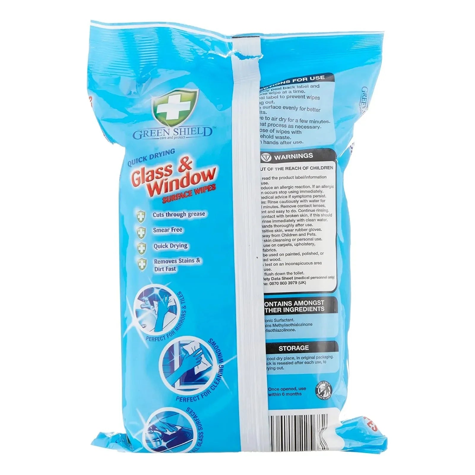 Green Shield Care & Protect Glass & Window Surface Wipes, 2 Packs of 140 Wipes - Mode Blend