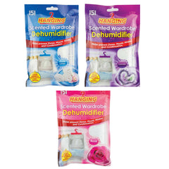 Freshen your closet with Mode Blend 151 Hanging Wardrobe Dehumidifier Bags, Lavender Rose & Fresh Linen scent