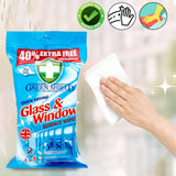 Green Shield Care & Protect Glass & Window Surface Wipes, 2 Packs of 140 Wipes - Mode Blend