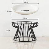 Mode Blend Pet Ceramic Bowl with Elevated Stand - Dog & Cat Feeding Dish, Snack Plate, Neck Protector, Nordic Style - Mode Blend