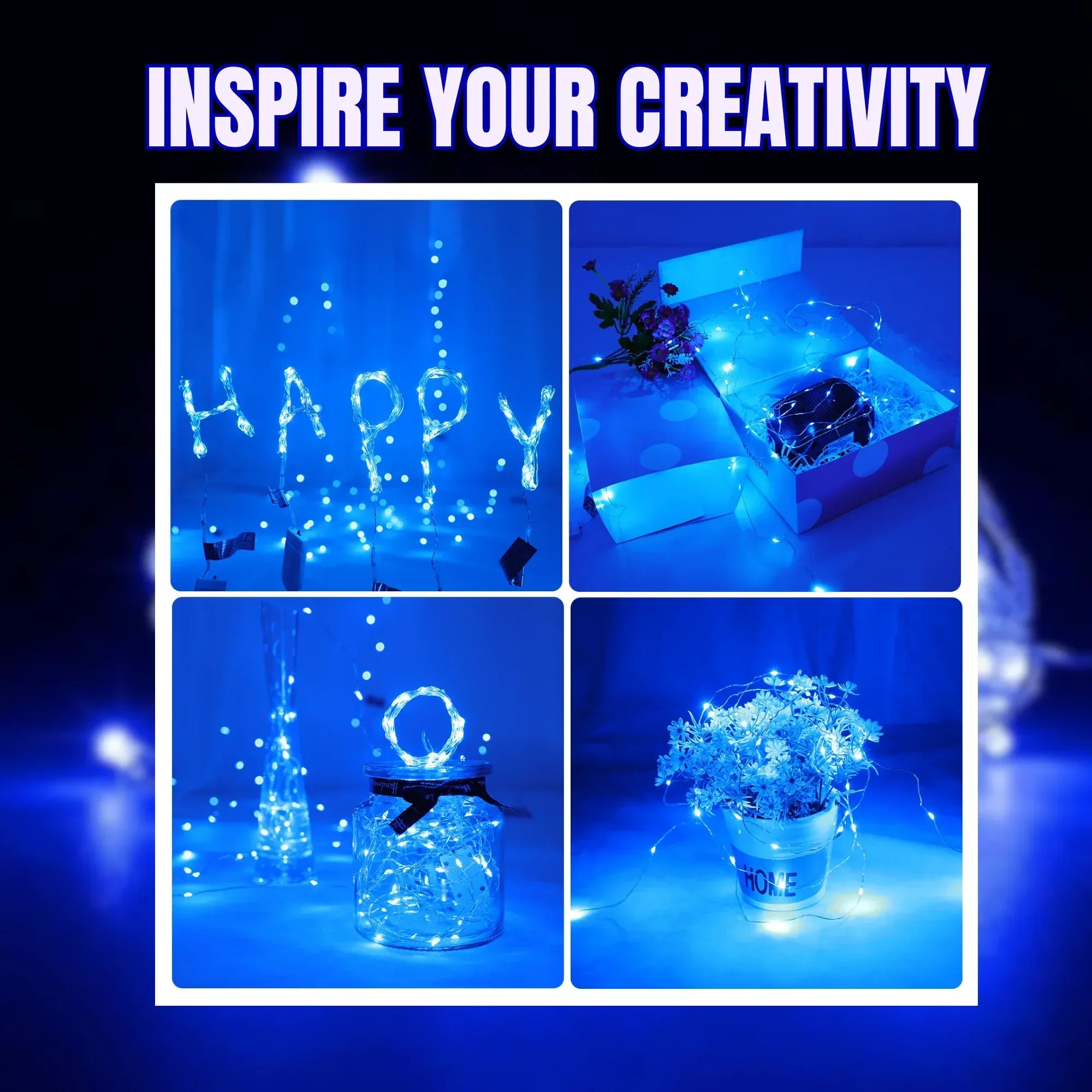 LED Copper Wire String Lights Mini 3AA Battery Operated/Powered Copper Wire LED Firefly Lights for Bedroom Decoration Wedding Home Christmas Parties Holiday (White, 5M - 50LED) [Energy Class A] - Mode Blend