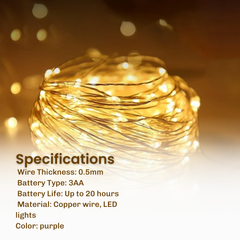 LED Fairy Lights for Bedrooms, Patios, and Gardens - Waterproof Design