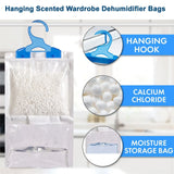 Mode Blend 151 Hanging Wardrobe Dehumidifier Bags Lavender Rose & Fresh Linen, 3 Pack - Mode Blend