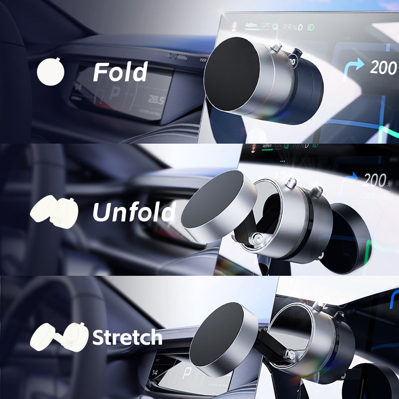 Mode Blend Magnetic Suction Foldable Portable 2025 Vacuum Magnetic Phone Holder for Car, Gym, and Shower Available in Black, Gray, and White