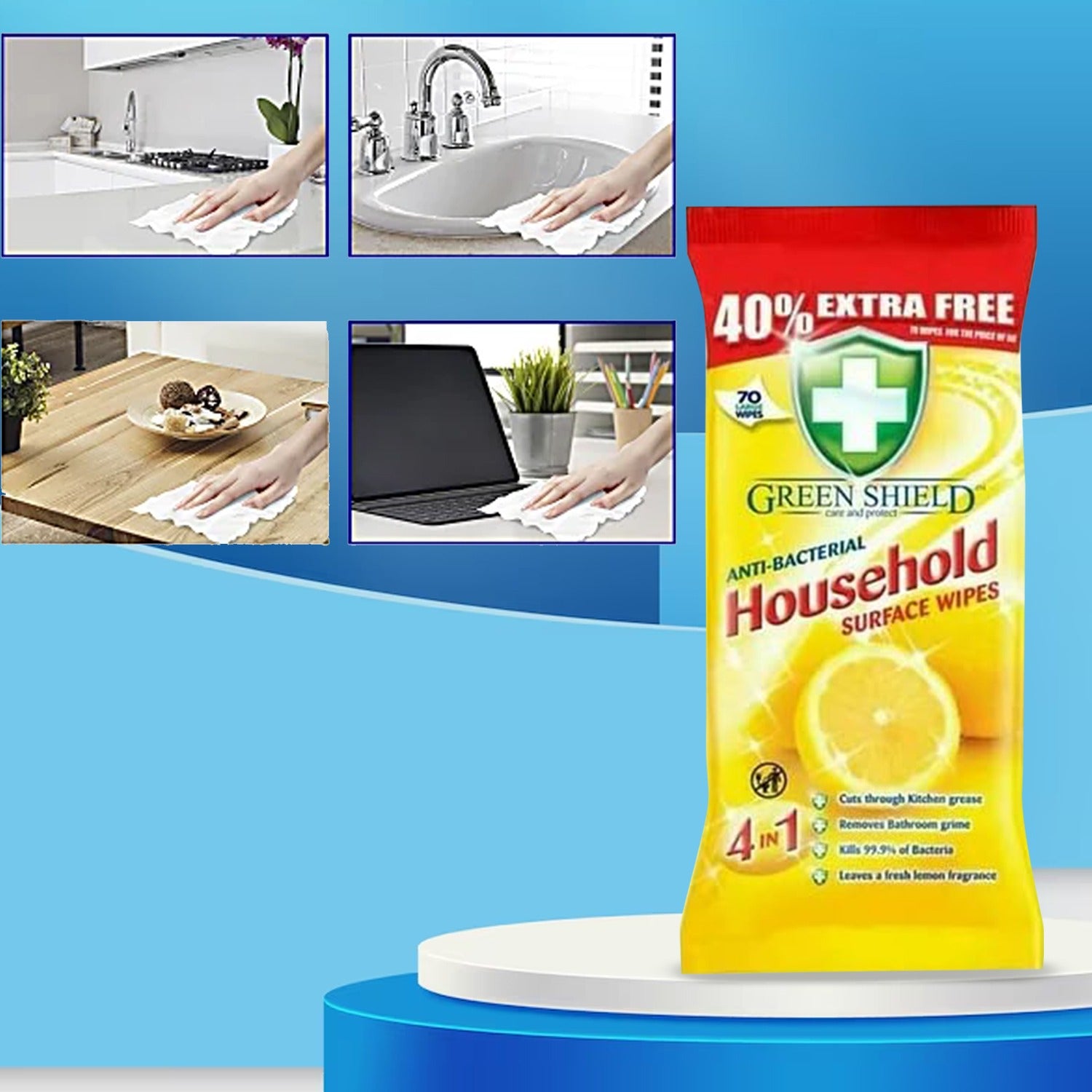 Eco-friendly household surface wipes by Mode Blend for hygienic cleaning