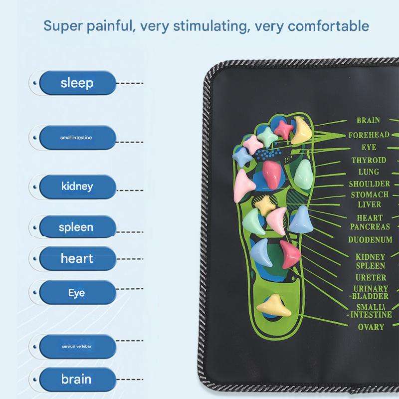 PVC Reflexology Foot Massage Mat: 35×35cm Acupressure Pad - Mode Blend