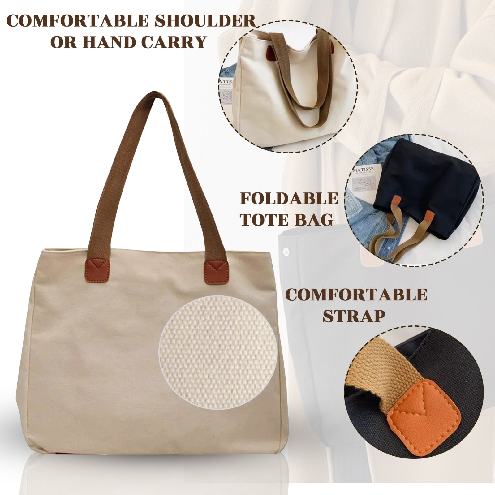 Spacious and lightweight Mode Blend tote bag, perfect for casual outings or beach trips