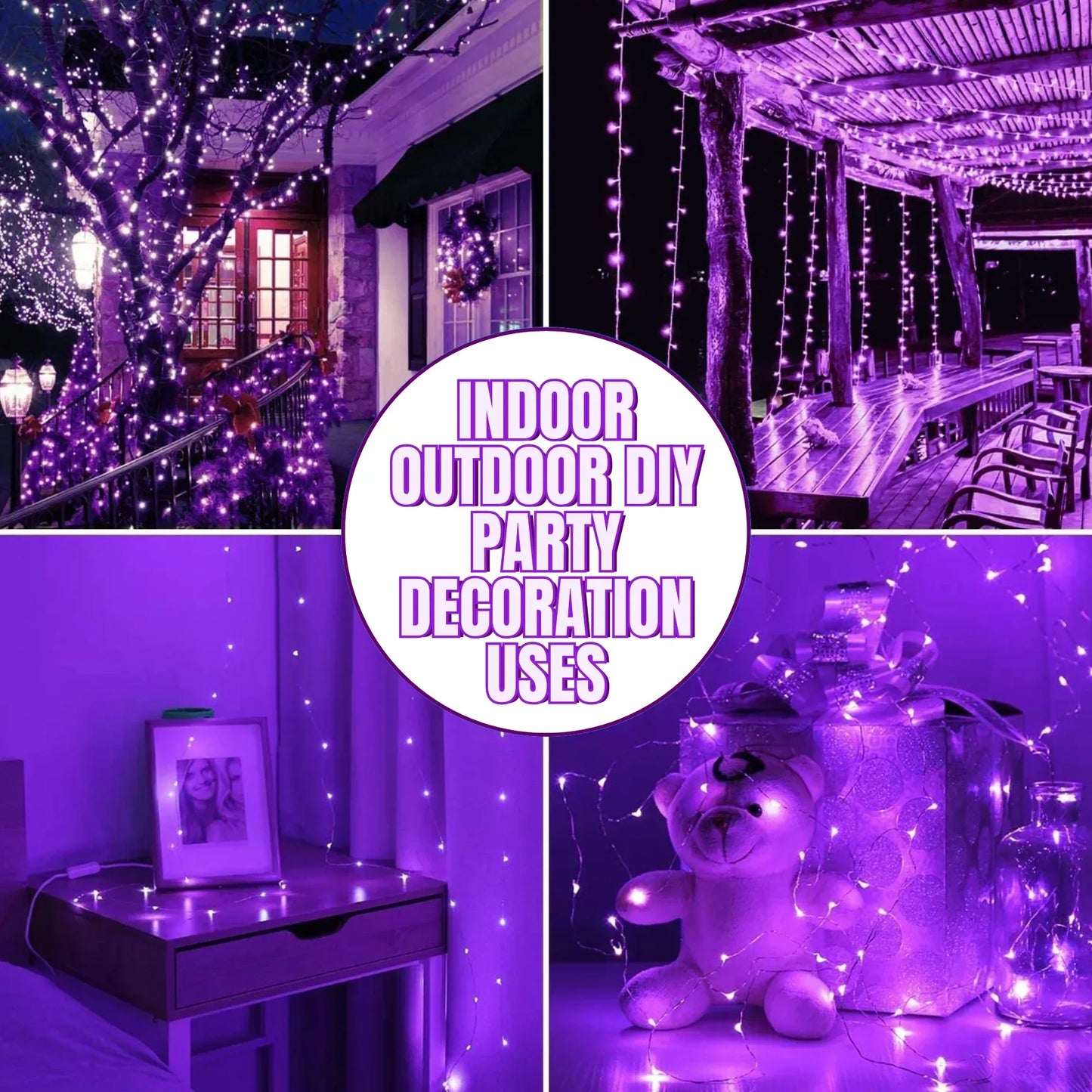 LED Copper Wire String Lights Mini 3AA Battery Operated/Powered Copper Wire LED Firefly Lights for Bedroom Decoration Wedding Home Christmas Parties Holiday (White, 5M - 50LED) [Energy Class A] - Mode Blend