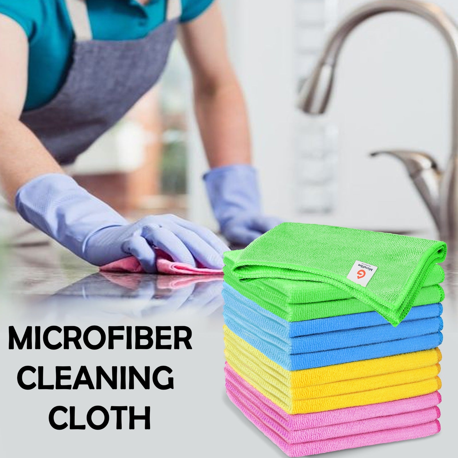 Ultra-Absorbent Microfiber Cloths for Kitchen, Car, and Bathroom