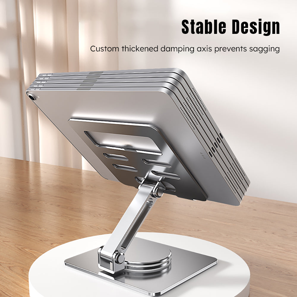 Black and grey laptop stand with anti-slip base for stable positioning