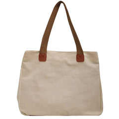 Mode Blend plain canvas tote bag in beige color, perfect for women, versatile for shopping, travel, and daily use