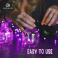 LED Copper Wire String Lights Mini 3AA Battery Operated/Powered Copper Wire LED Firefly Lights for Bedroom Decoration Wedding Home Christmas Parties Holiday (White, 5M - 50LED) [Energy Class A] - Mode Blend