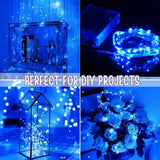 LED Copper Wire String Lights Mini 3AA Battery Operated/Powered Copper Wire LED Firefly Lights for Bedroom Decoration Wedding Home Christmas Parties Holiday (White, 5M - 50LED) [Energy Class A] - Mode Blend