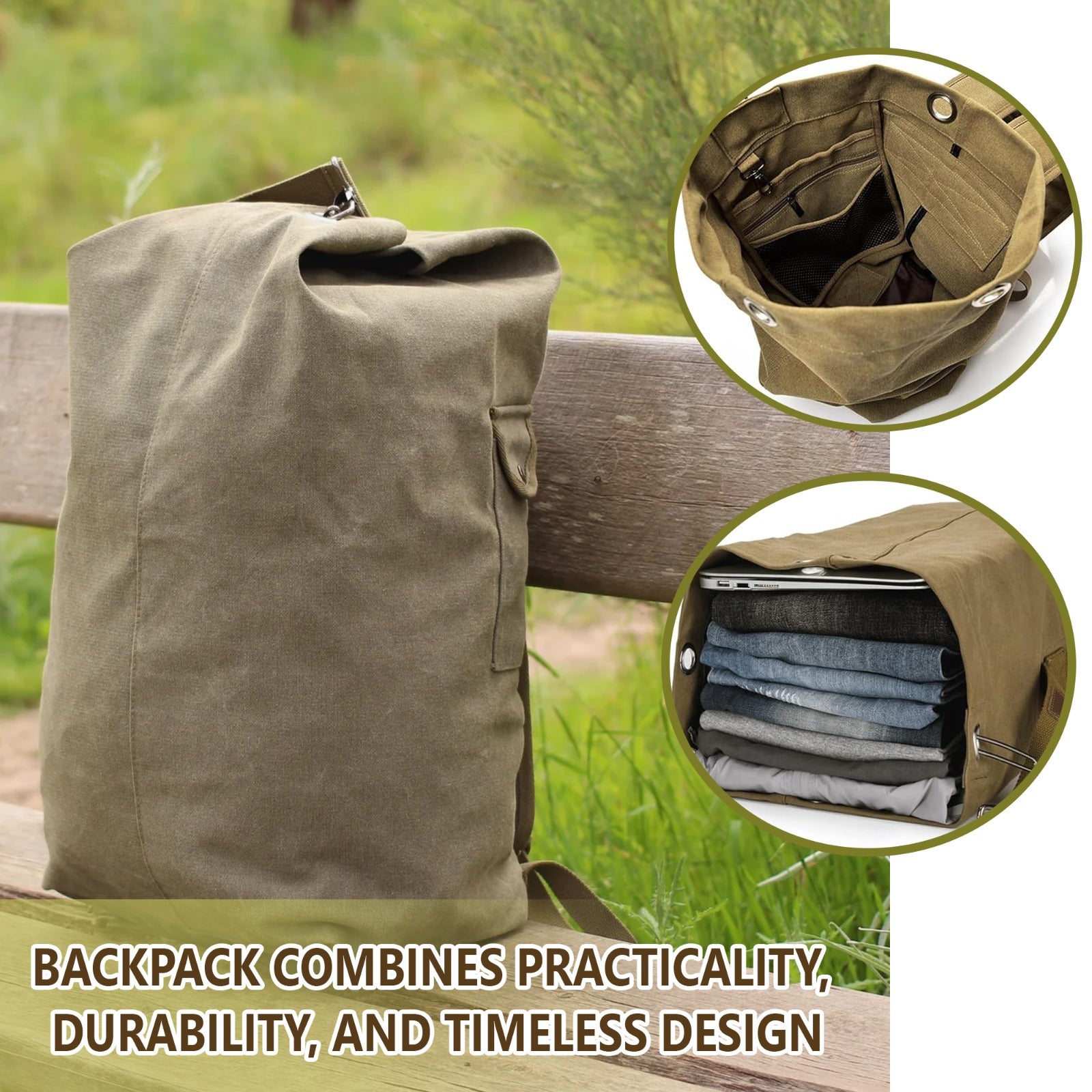 Versatile Tactical Duffel Bag Backpack and Bonus Tote Bag Combo