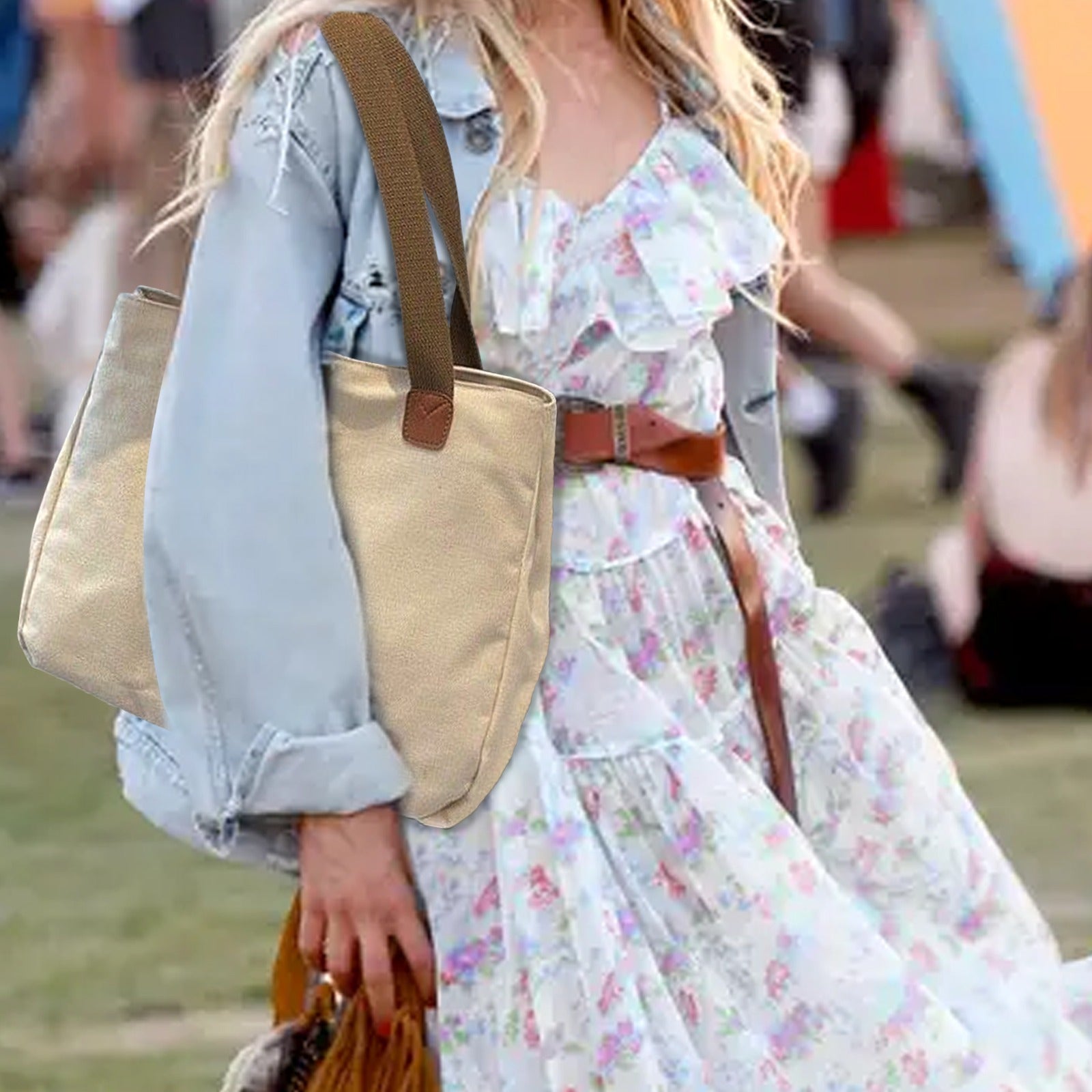 Mode Blend plain tote bag with durable fabric, suitable for groceries, books, and more