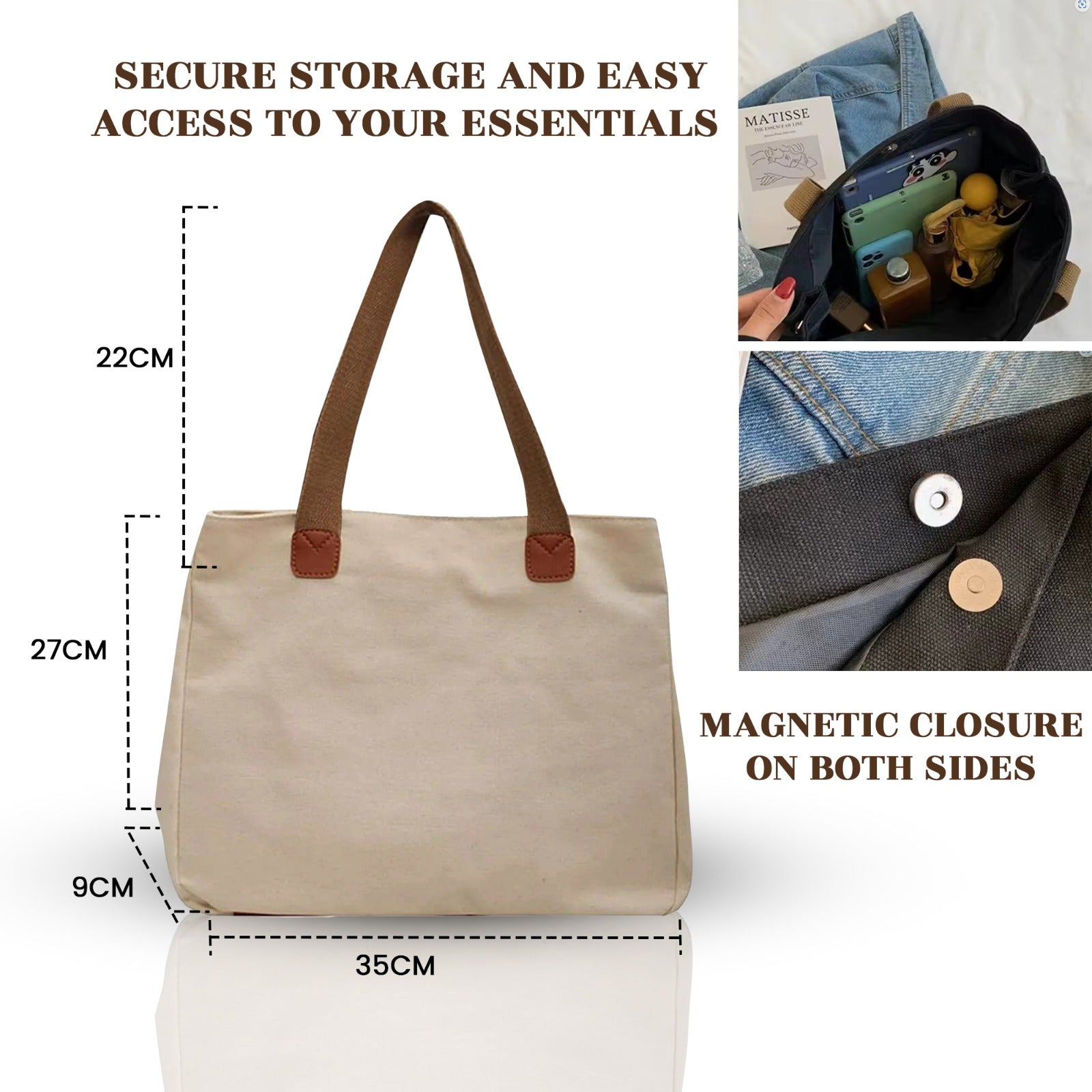 Eco-friendly plain canvas tote bag for sustainable fashion enthusiasts