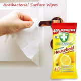 Green Shield Care and Protec Anti-Bacterial Household Surface Wipes, 2 Packs of 140 Wipes - Mode Blend