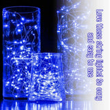 LED Copper Wire String Lights Mini 3AA Battery Operated/Powered Copper Wire LED Firefly Lights for Bedroom Decoration Wedding Home Christmas Parties Holiday (White, 5M - 50LED) [Energy Class A] - Mode Blend
