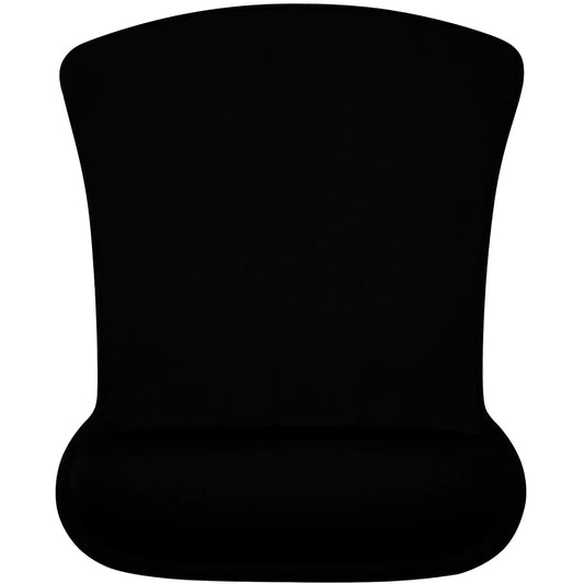 Mouse Pad Non Stitched Edge, Non-Slip Rubber Base, Soft Textured Surface, and Waterproof with Ultimate Comfort and Durability for Computers, Laptop, Office & Home Aesthetic Collection (Black with Cushion) - Mode Blend